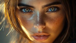 Freckled Face Close-Up 4K Portrait Mobile Phone Wallpaper