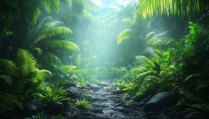 Lush Green Tropical Rainforest Mobile Wallpaper, Forest Path Background