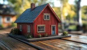 Cozy Miniature Red House 4K Desktop Background Free Wallpaper