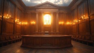 Classic Courtroom Wallpaper for Desktop, Free Judge's Chamber Background
