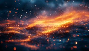Abstract Orange Sparkle Waves 4K Desktop Background, Free Mobile Wallpaper