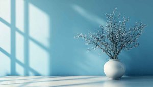 Minimalist Interior with Flowers in Vase 4K Desktop Wallpaper