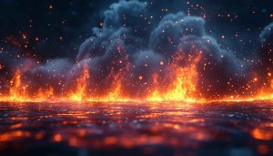 Fiery Sparkle Water 4K Desktop Background - Fantasy Flame Wallpaper