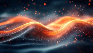 Orange Glowing Particle Waves 4K Desktop Background Abstract Wallpaper