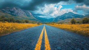 Scenic Road Trip Mobile Wallpaper - Mountain Landscape 4K Background