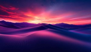 Purple Desert Sunset 4K Desktop Background - Free Mobile Wallpaper