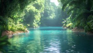 Lush Tropical River 4K Desktop Background Free Mobile Wallpaper