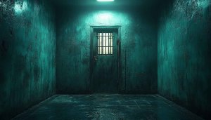 Eerie Prison Cell 4K Desktop Wallpaper, Dark Room Background