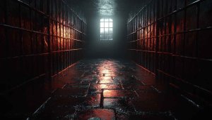 Dark Prison Cell 4K Mobile Wallpaper With Bright Window View
