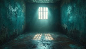 Dark Prison Cell Wallpaper, Grungy Interior Background for Desktop