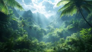 Lush Green Jungle Valley 4K Desktop Background Tropical Mobile Wallpaper