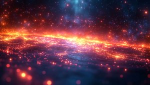 Orange Blue Cosmic Galaxy 4K Desktop Background Mobile Wallpaper