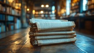 Free Old Newspapers Stack Wallpaper, Library Bookshelf Mobile Background