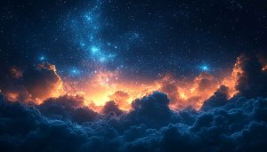 Orange Cloud Starfield Wallpaper 4K, Free Desktop Galaxy Background