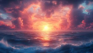 Ocean Sunset 4K Desktop Background, Free Pink Cloud Wallpaper
