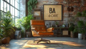 Cozy Interior Design 4K Desktop Wallpaper with Vintage Leather Armchair