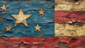 Vintage American Flag Stars Distressed Texture 4K Desktop Wallpaper