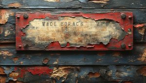 Vintage Red and Blue Distressed Wooden Texture Mobile Wallpaper