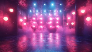 Futuristic Stage Lights 4K Desktop Background, Mobile Wallpaper Aesthetic