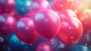 Festive Pink Balloons Party Theme 4K Desktop Mobile Wallpaper