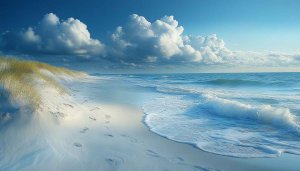 Scenic Beach Waves Ocean View 4K Desktop Mobile Wallpaper