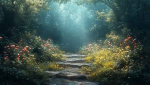 Enchanted Forest Path 4K Wallpaper: Magical Woodland Scenery Background