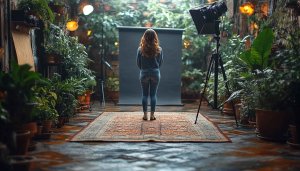 Photography Studio Plants Backdrop 4K Desktop Background Mobile Wallpaper