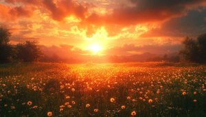 Golden Sunset Field 4K Desktop Wallpaper, Free Mobile Background