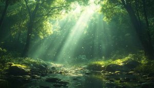 Enchanted Forest River 4K Wallpaper for Desktop Background Mobile