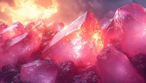 Pink Crystal Mountain 4K Wallpaper, Free Desktop Background Aesthetic