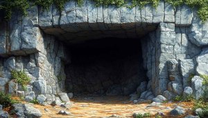 Mysterious Cave Entrance Desktop Background Art - Free 4K Wallpaper