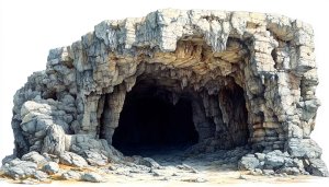 Dramatic Stone Cave Entrance Wallpaper for Desktop and Mobile Backgrounds