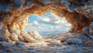 Cave Opening Mountain View Mobile Wallpaper for Phone Background