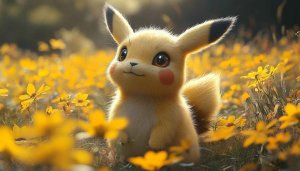Cute Pikachu Flower Field 4K Desktop Mobile Wallpaper Backgrounds