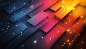 Colorful Abstract Tiles 4K Desktop Background with Glowing Particles