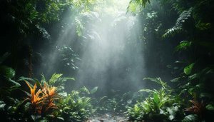 Lush Tropical Rainforest Mobile Wallpaper - Sunlit Jungle Background