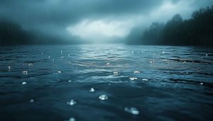 Dark Rainy Weather Wallpaper 4K, Moody Lake Desktop Background