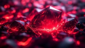Red Crystal Gems Mobile Backgrounds, Glowing Gemstones 4k Wallpaper