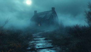 Spooky Haunted House Mobile Wallpaper Creepy Fog 4K Background