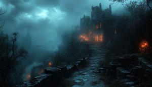 Spooky Castle Wallpaper 4K Desktop Background Free Dark Fantasy Theme
