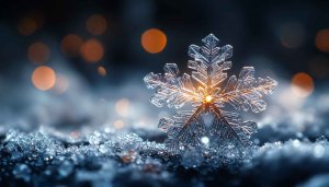 Winter Snowflake Closeup Mobile Wallpaper Christmas Season Aesthetic Background
