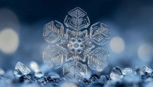Macro Snowflake Photography 4K Background, Crystal Ice Mobile Wallpaper