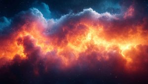 Fiery Nebula Cloudscape Wallpaper for Desktop Background and Mobile Device