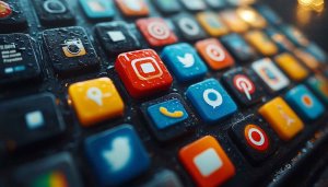 Wet Social Media Icons Wallpaper for Mobile and Desktop Backgrounds