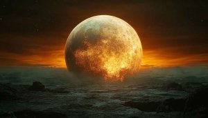 Fiery Planet Surface 4K Desktop Background Space Exploration Wallpaper