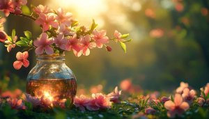 Pink Blossom Flowers Vase 4K Desktop Background Mobile Wallpaper