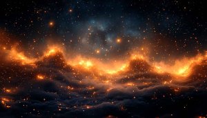 Fiery Galaxy 4K Desktop Background, Cosmic Stars Mobile Wallpaper