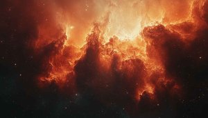 Orange Nebula Galaxy Space Art 4K Desktop Wallpaper Free