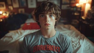 Freckled Teen Portrait Aesthetic Bedroom Mobile Wallpaper 4K Background