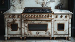 Luxury Marble Kitchen Appliance Background Wallpaper for Mobile Device